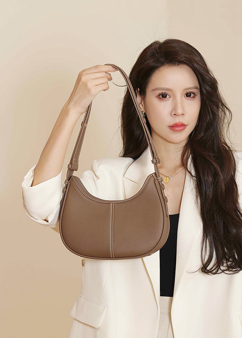 Grain leather hobo online bag