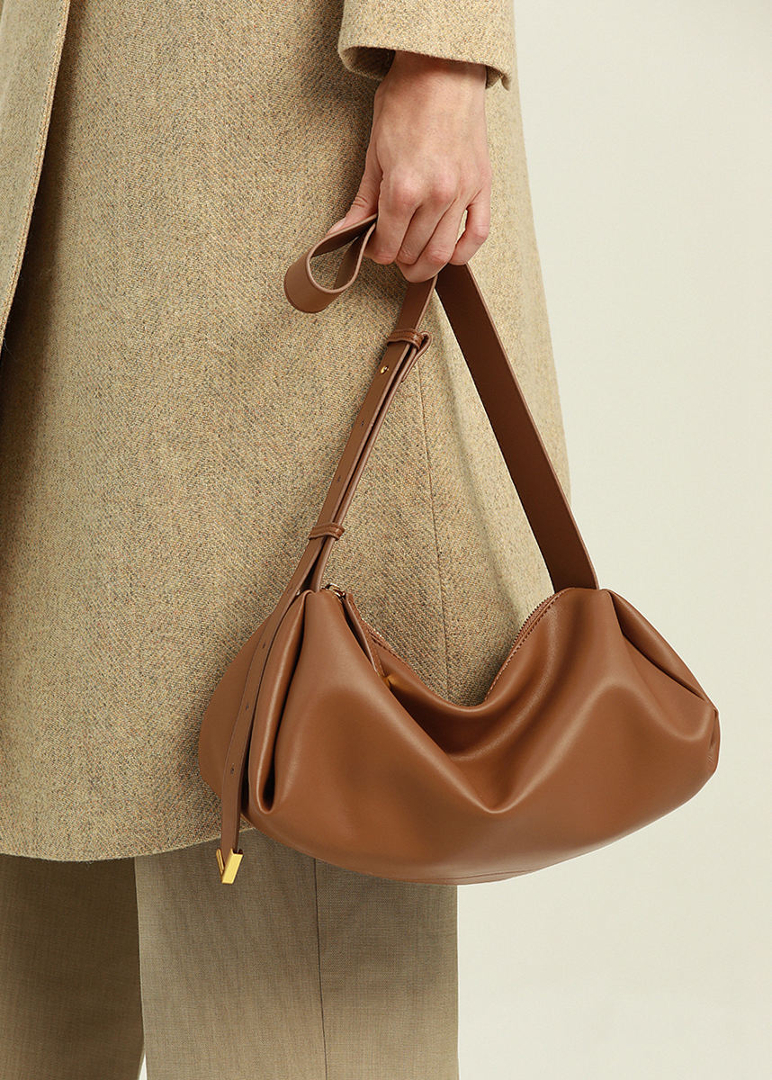 light brown leather bag