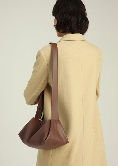 dark brown leather bag