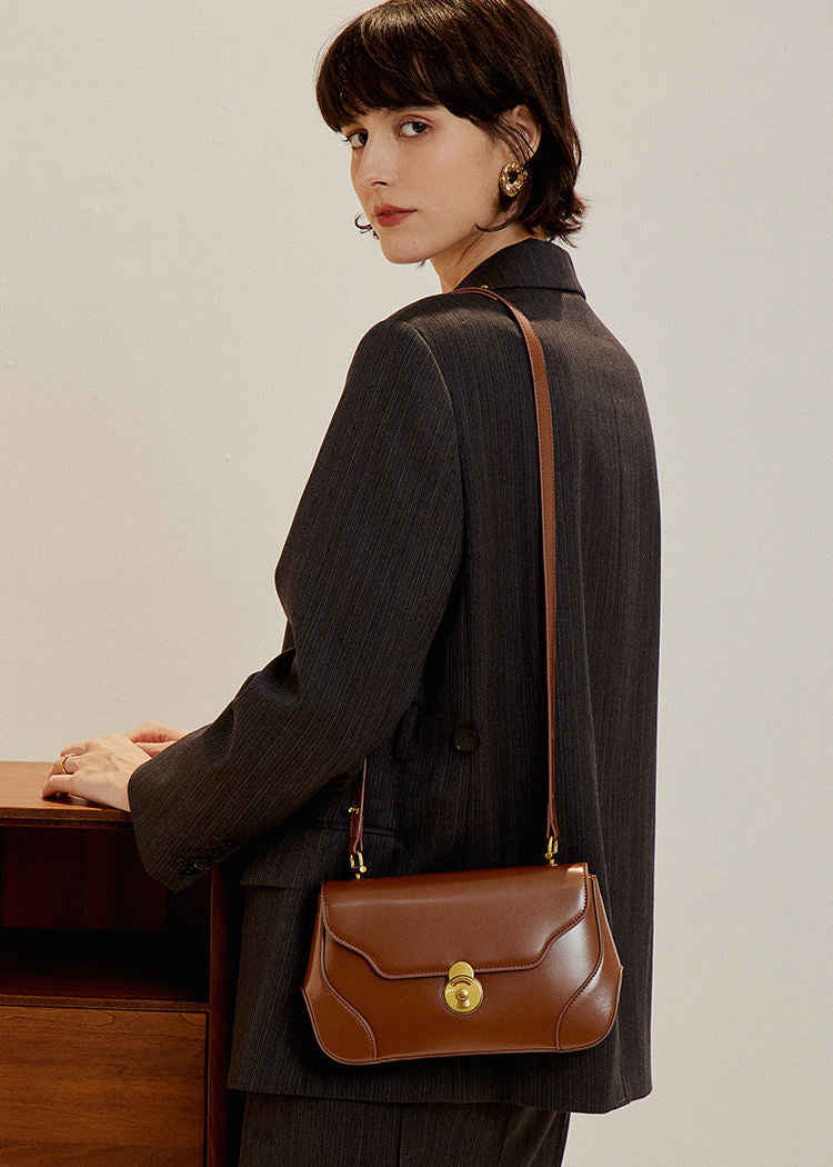 Brown Leather Shoulder  Bag
