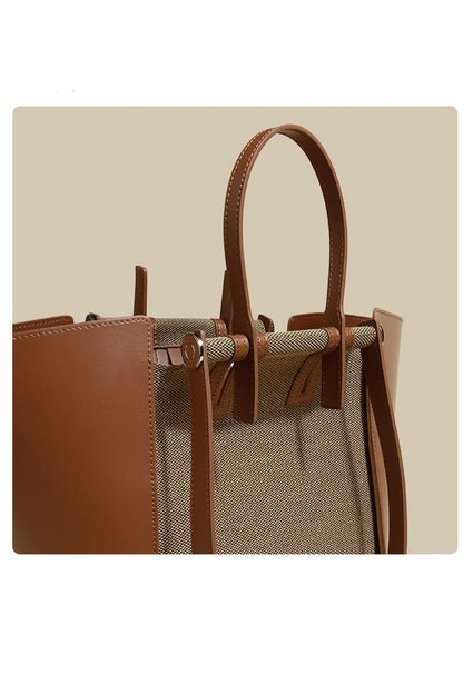 Real Leather Canvas Bag