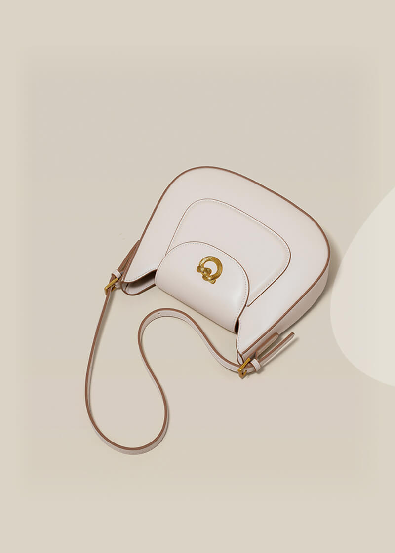 white leather bag