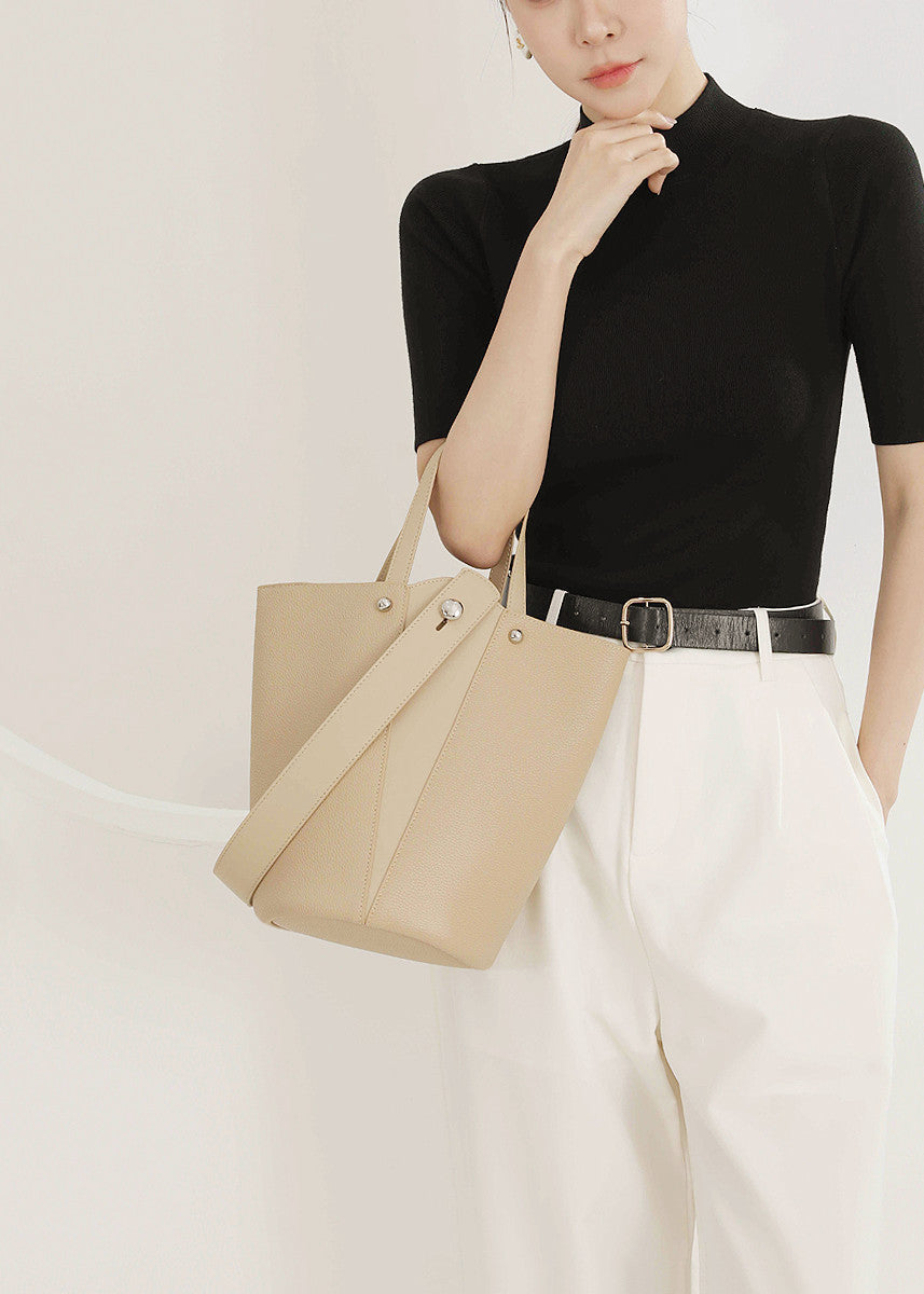 leather top hand bag