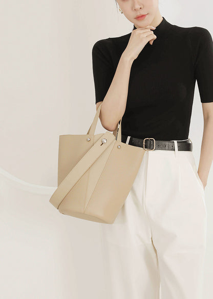 leather top hand bag