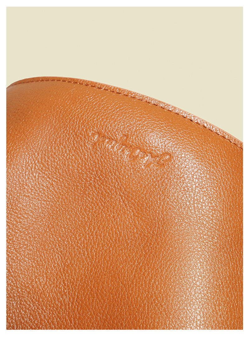 Debra Top Grain Leather Medium Bucket Shoulder Bag
