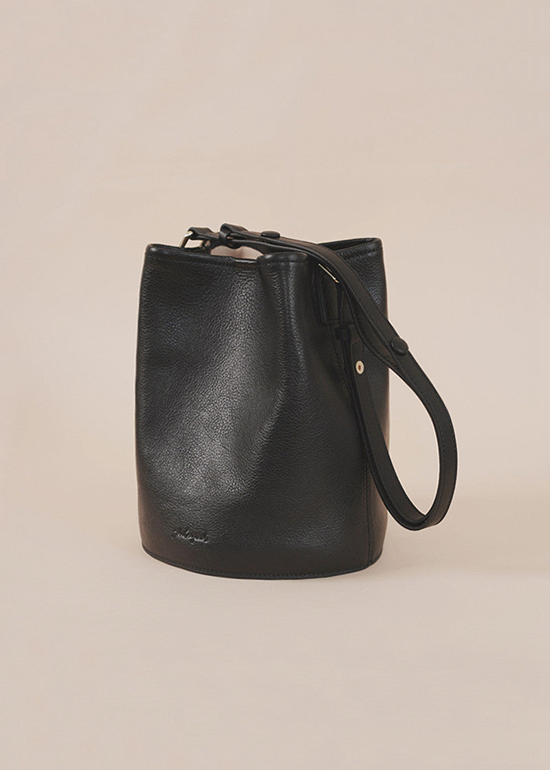 black leather bag