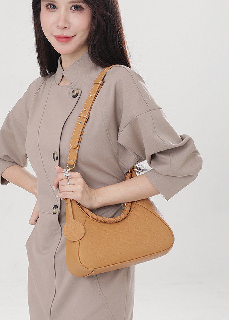 Two Strap Genuine Leather Hobo Bag Daphmollie Daphmollie Bags