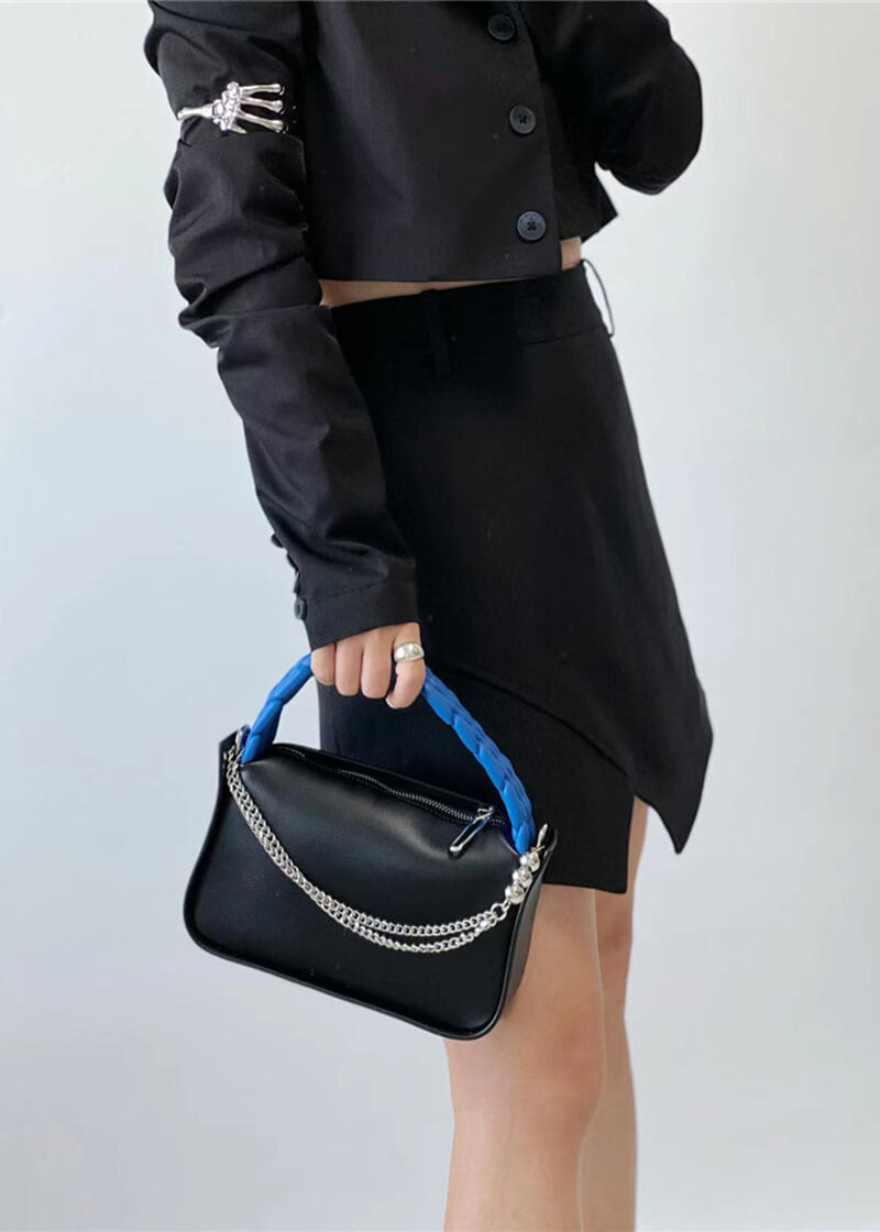 top handle leather bag